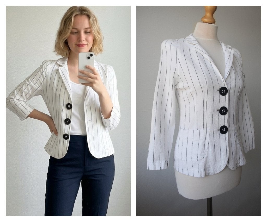 ML Collections - stijlvolle blazer wit - maat 38, Kleding | Dames, Maat 38/40 (M), Verzenden, Wit, Jasje