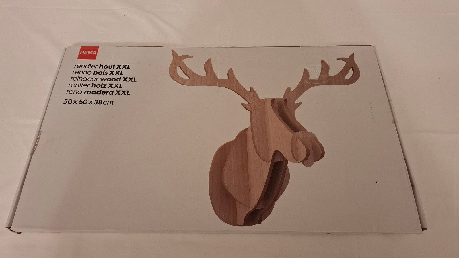 Houten Rendier Hoofd XXL - HEMA - Wanddecoratie, Huis en Inrichting, Hout, Ophalen of Verzenden, Zo goed als nieuw, Scandinavisch