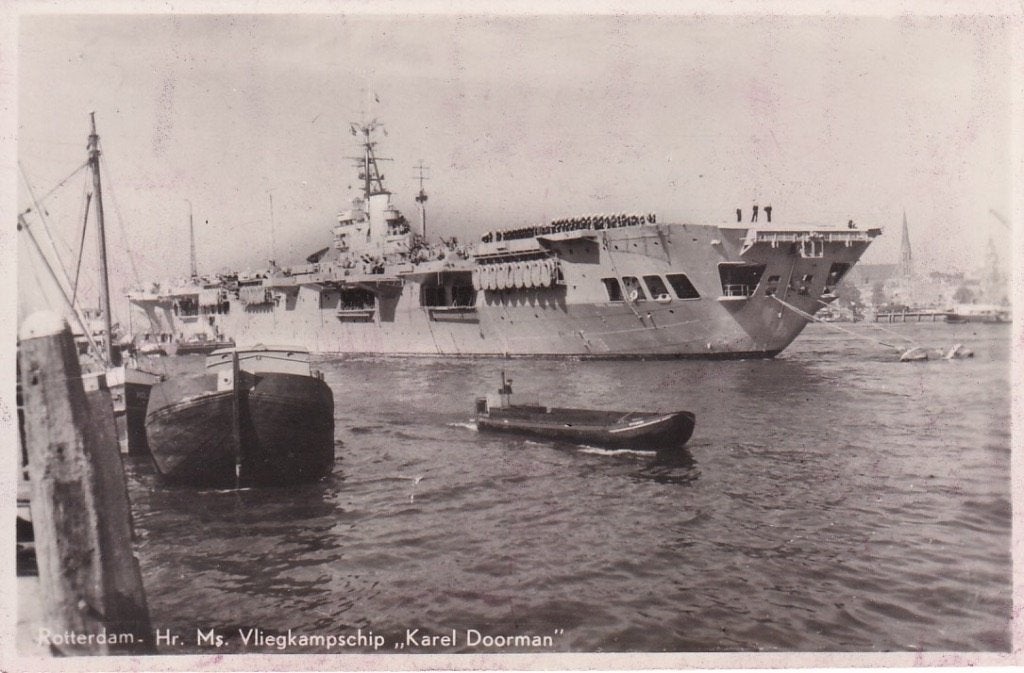 736G Rotterdam Maaskade Wz. Vliegkampschip marine, Verzamelen, Ophalen of Verzenden, 1940 tot 1960, Gelopen, Zuid-Holland