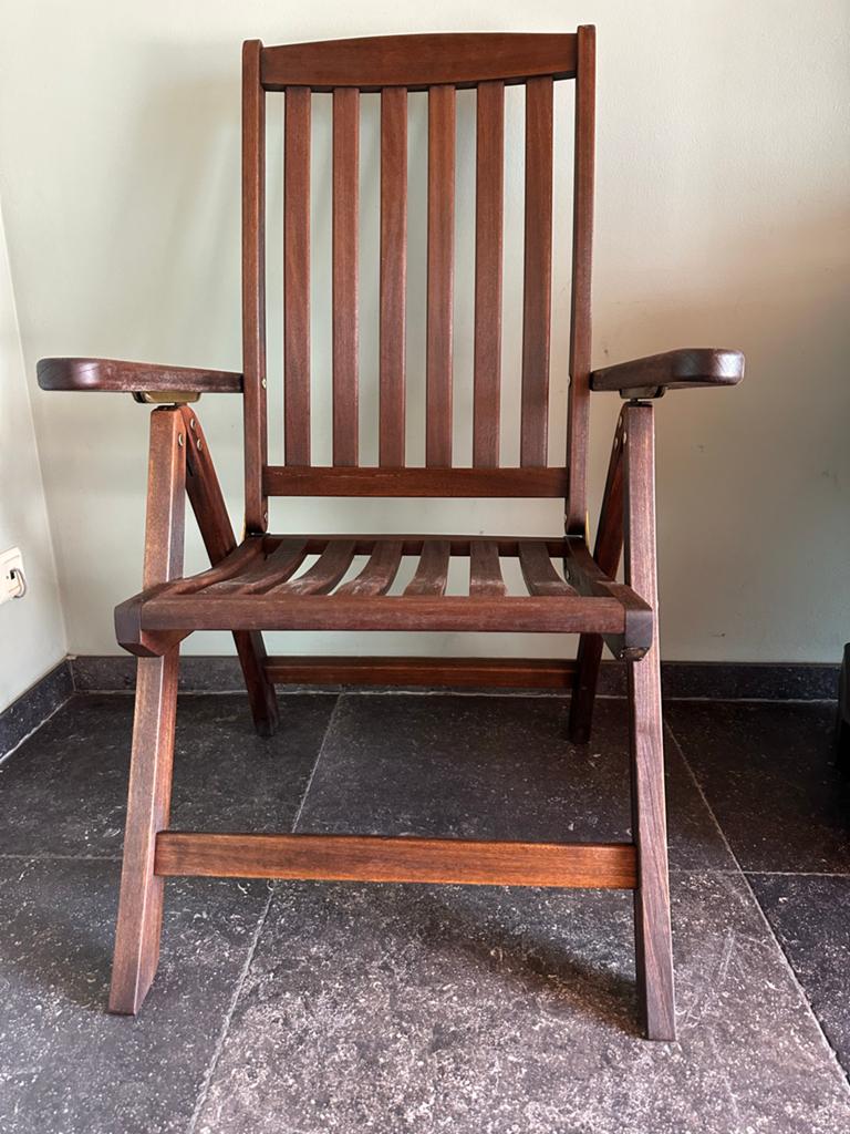 4 Classic Collection Houten Tuinstoelen, Tuin en Terras, Ophalen, Zo goed als nieuw, Teakhout, Inklapbaar