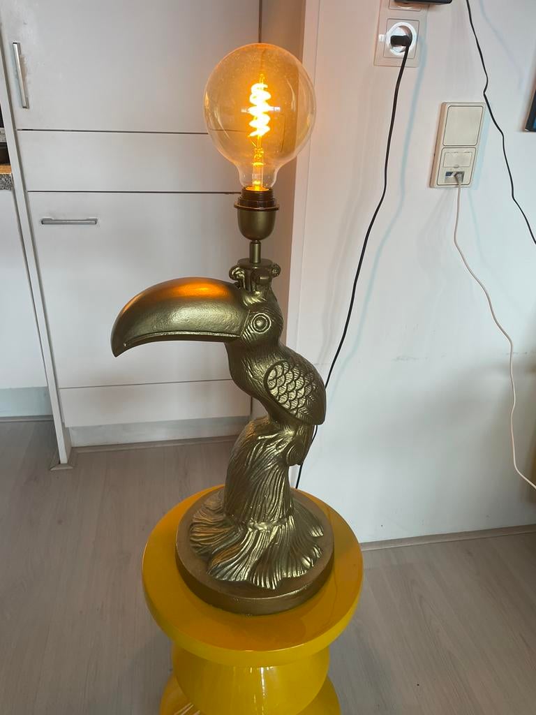 Kakketoelamp, Huis en Inrichting, Lampen | Tafellampen, Overige materialen, Ophalen of Verzenden, Zo goed als nieuw, Minder dan 50 cm