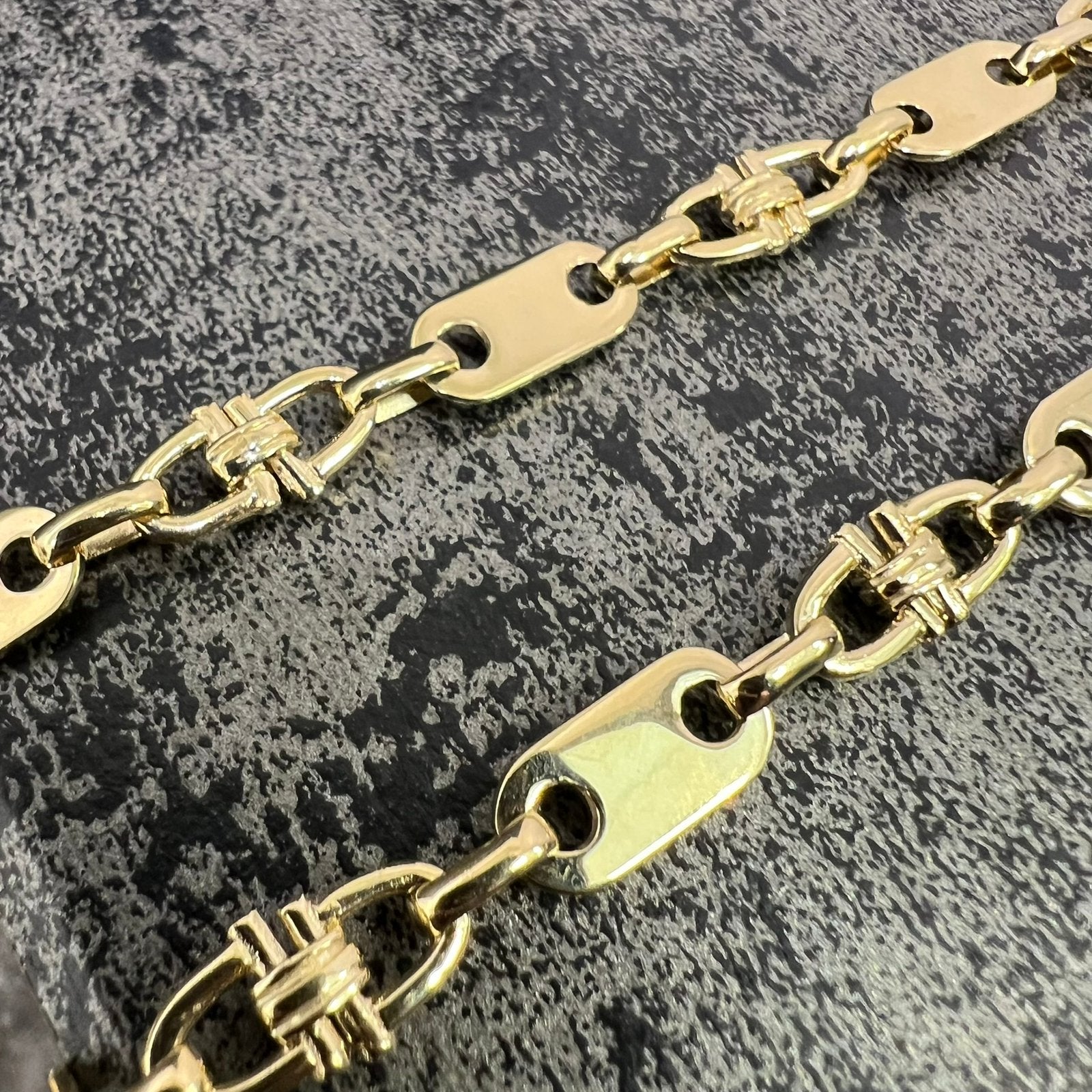 14k gouden ketting massief schakel flat magnum, Ophalen of Verzenden, Zo goed als nieuw, Goud