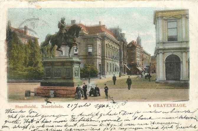 301-213-043 Den Haag Standbeeld Noordeinde, Verzenden, Voor 1920, Zuid-Holland