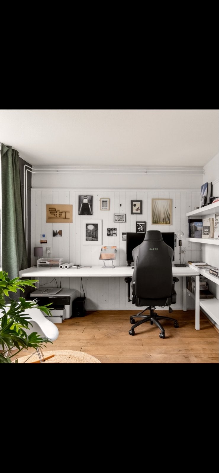 Groot, Strak wit bureautafel 240x80, Ophalen, Gebruikt, Overige merken, Overige materialen