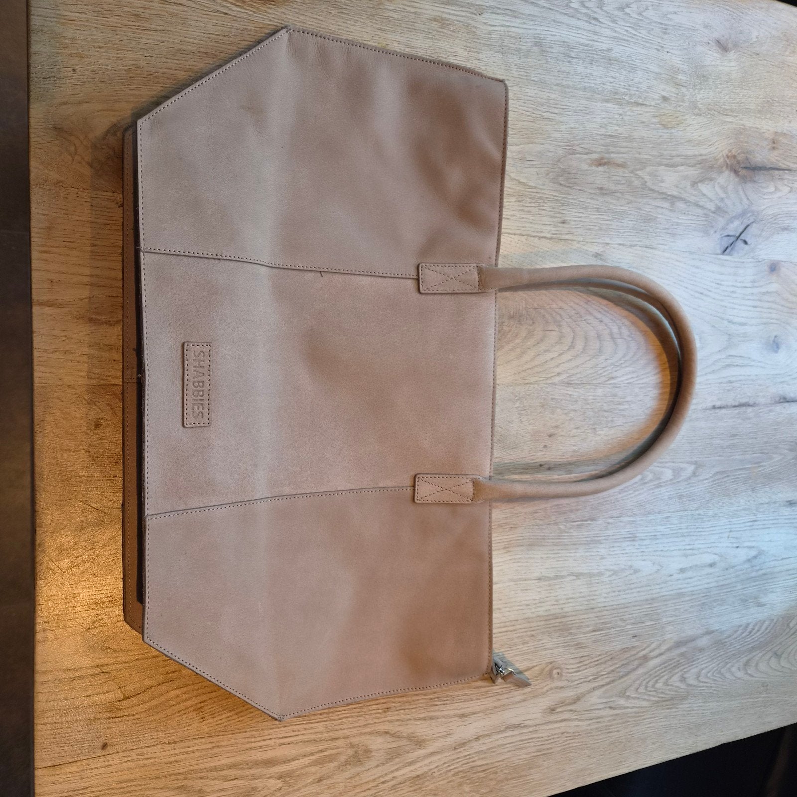 Prachtige leren tas van Shabbies - Nooit gebruikt, Ophalen of Verzenden, Nieuw, Beige, Shopper