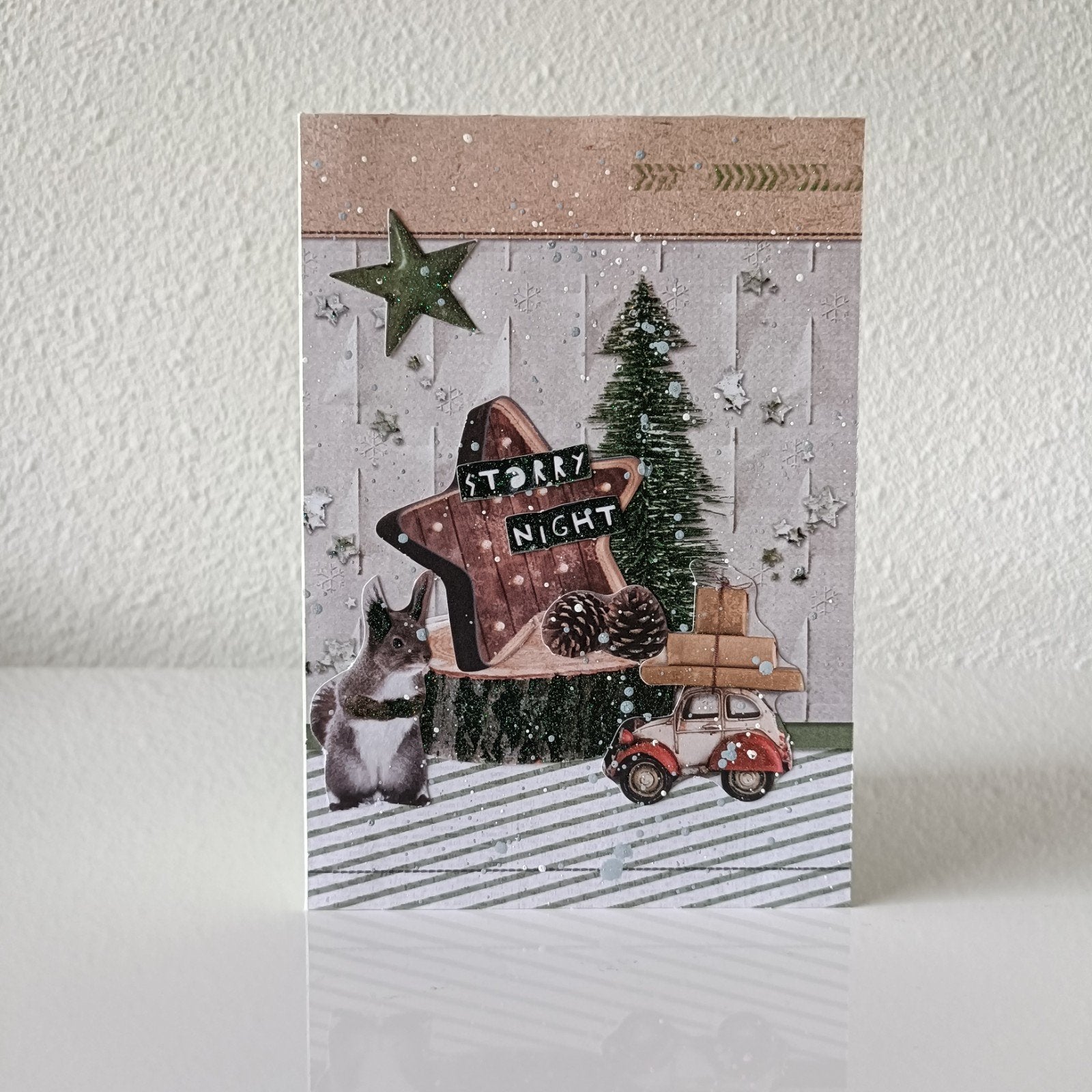 Zelfgemaakte kerstkaart, Ophalen of Verzenden, Nieuw, Kerst
