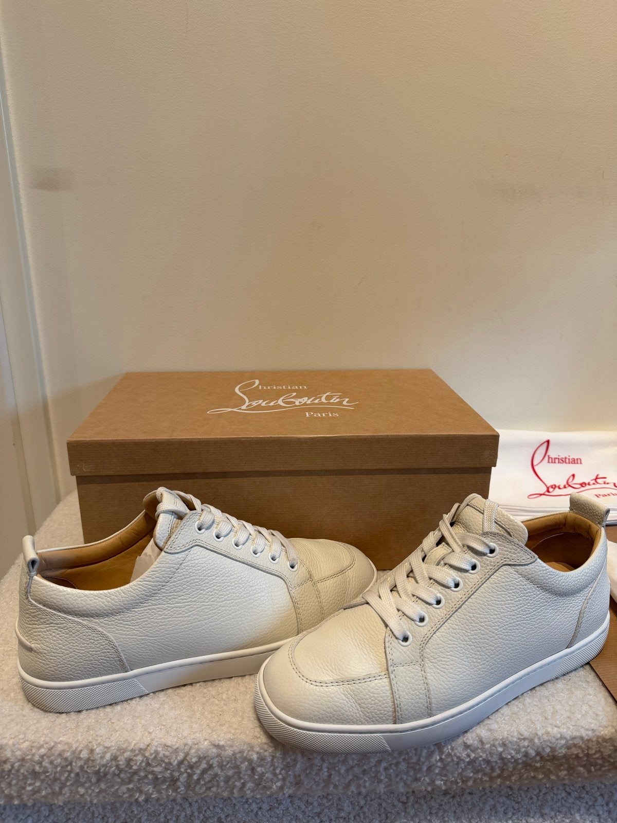 Christian Louboutin Rantulow Flat Sneakers, Wit, Ophalen of Verzenden, Sneakers of Gympen, Zo goed als nieuw