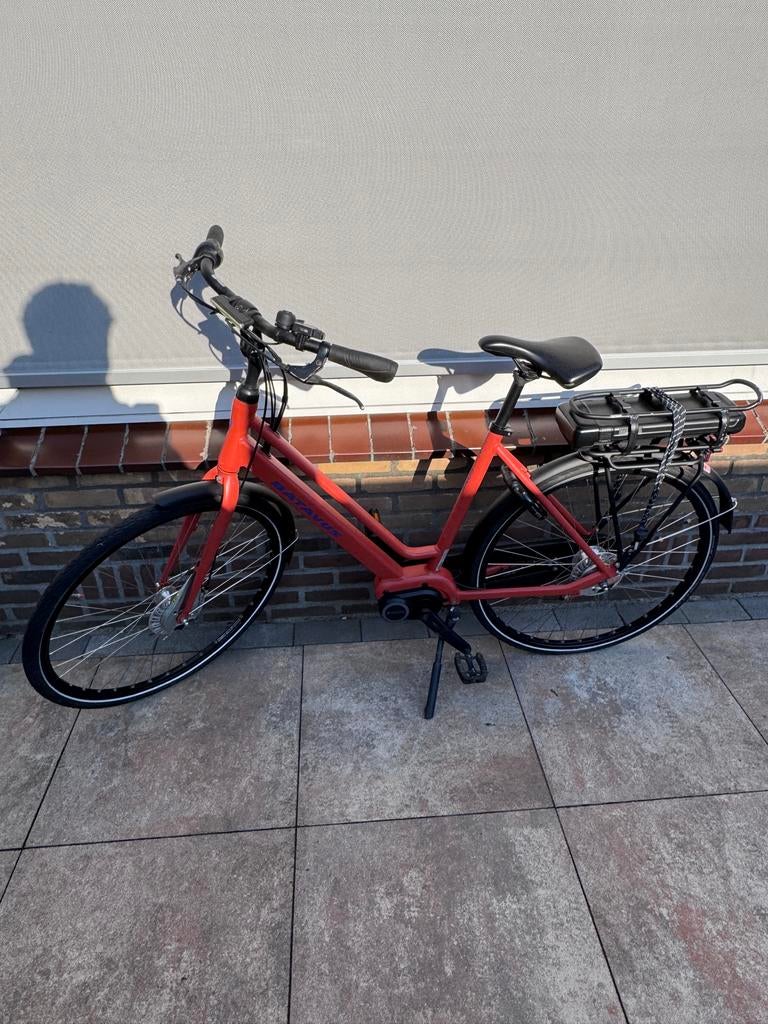 Oranje E-bike met Nexus versnellingen en achterwielmotor, Fietsen en Brommers, Overige merken, Gebruikt, Ophalen of Verzenden