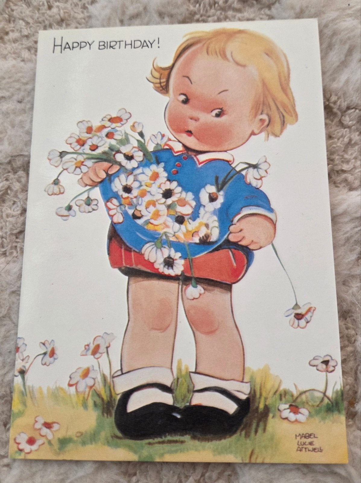 Vintage Mabel Lucie Attwell Verjaardagskaart (1991), Verzamelen, Verzenden, 1980 tot heden, Ongelopen, Kinderen