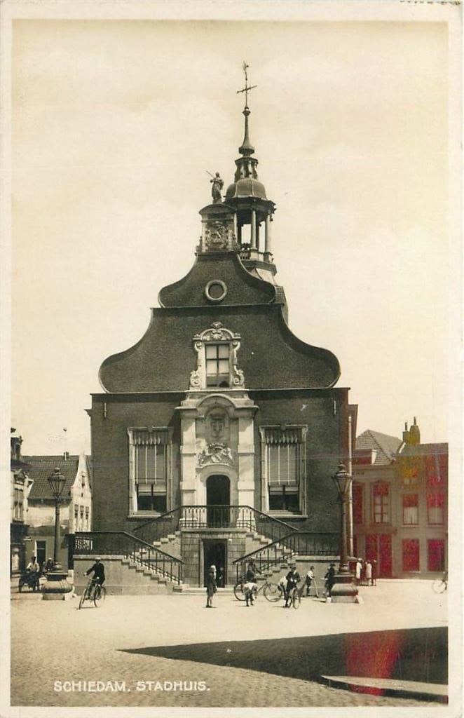 388-536-017 Schiedam Stadhuis, Verzenden, Voor 1920, Zuid-Holland