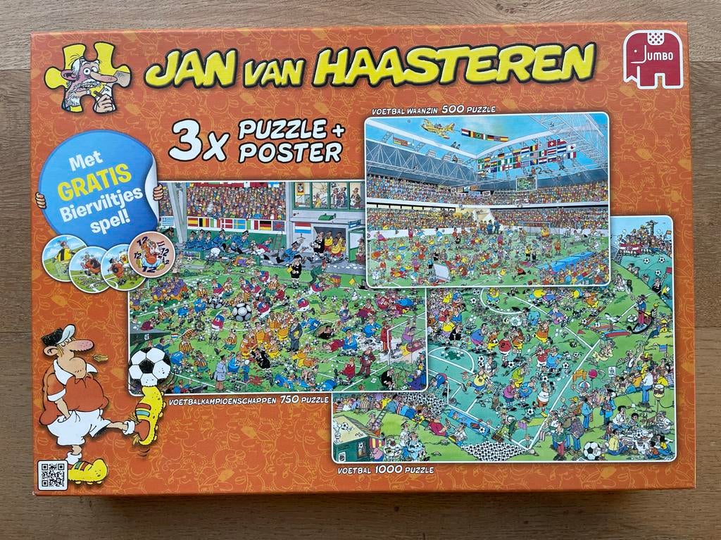 Jan van Haasteren Voetbal Puzzel Set (3 puzzels), Ophalen, 500 t/m 1500 stukjes, Legpuzzel