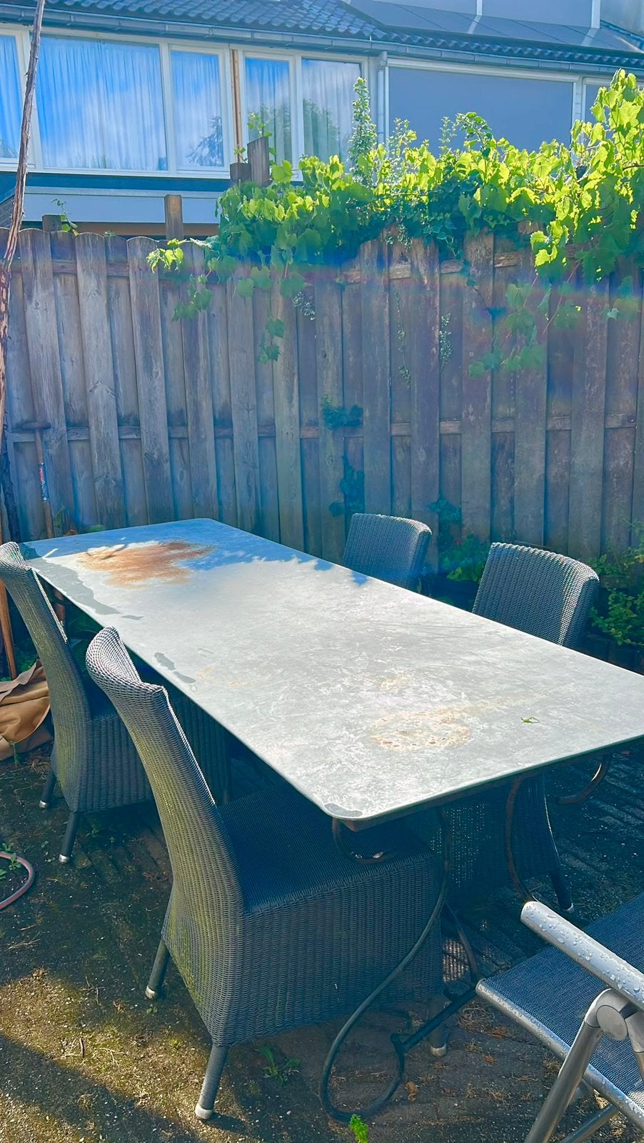 Grote buiten-tafel, Tuin en Terras, Ophalen, Gebruikt, Rechthoekig