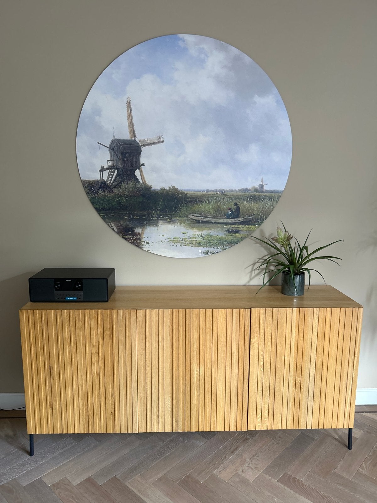 Woood Gravure Dressoir Eiken 180 cm breed, Huis en Inrichting, Ophalen, Gebruikt, 150 tot 200 cm, Eikenhout