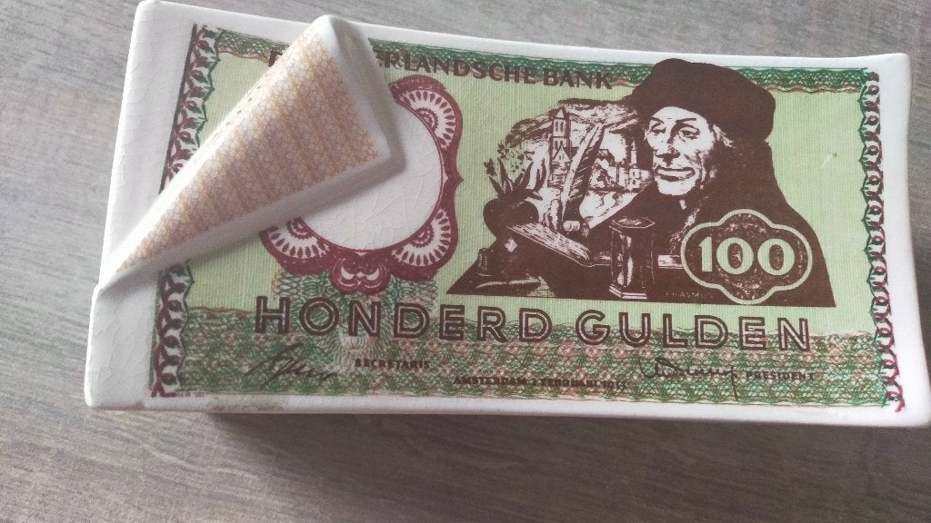 Vintage Keramische Spaarpot – 100 Gulden, Ophalen of Verzenden, Zo goed als nieuw, Steen, Aardewerk of Keramiek, Overige thema's