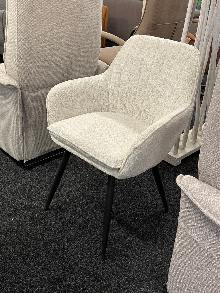 eetstoel Gestoffeerd in Raven 22 kleur IVORY extra + actie, Eetstoel comfortabele zit perfect elke eetkamer actie prijs, Overige kleuren