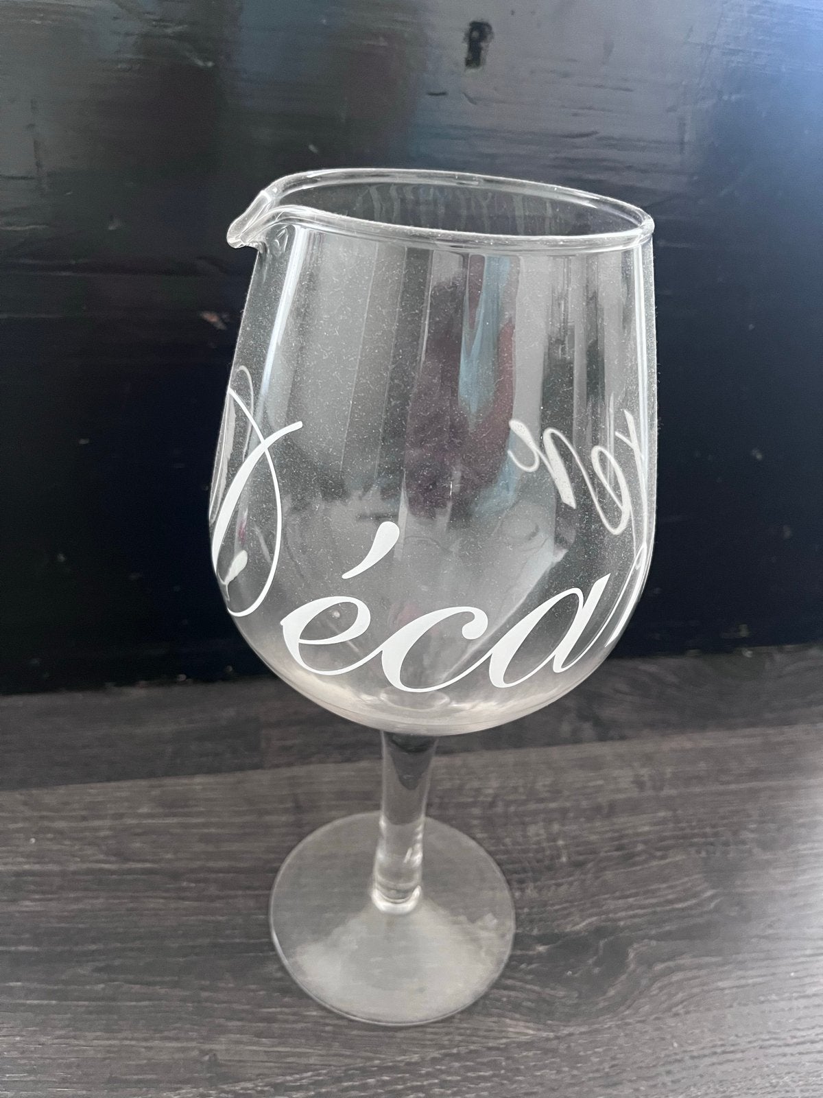 Groot wijnglas met opschrift 'Décanter’, Ophalen of Verzenden