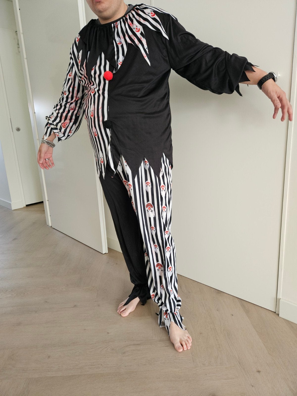 Clown kostuum, Kleding | Heren, Carnavalskleding en Feestkleding, Ophalen of Verzenden, Zo goed als nieuw, Maat 52/54 (L), Kleding