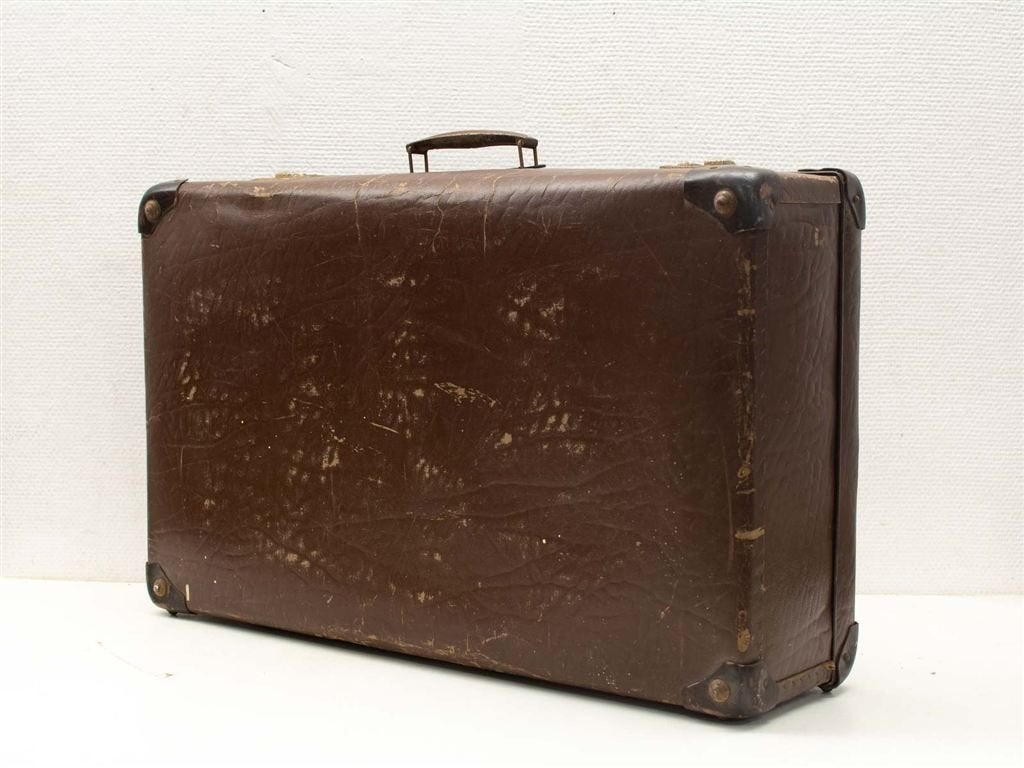 bruine koffer 28869, Overige materialen, Gebruikt, Slot, Ophalen of Verzenden
