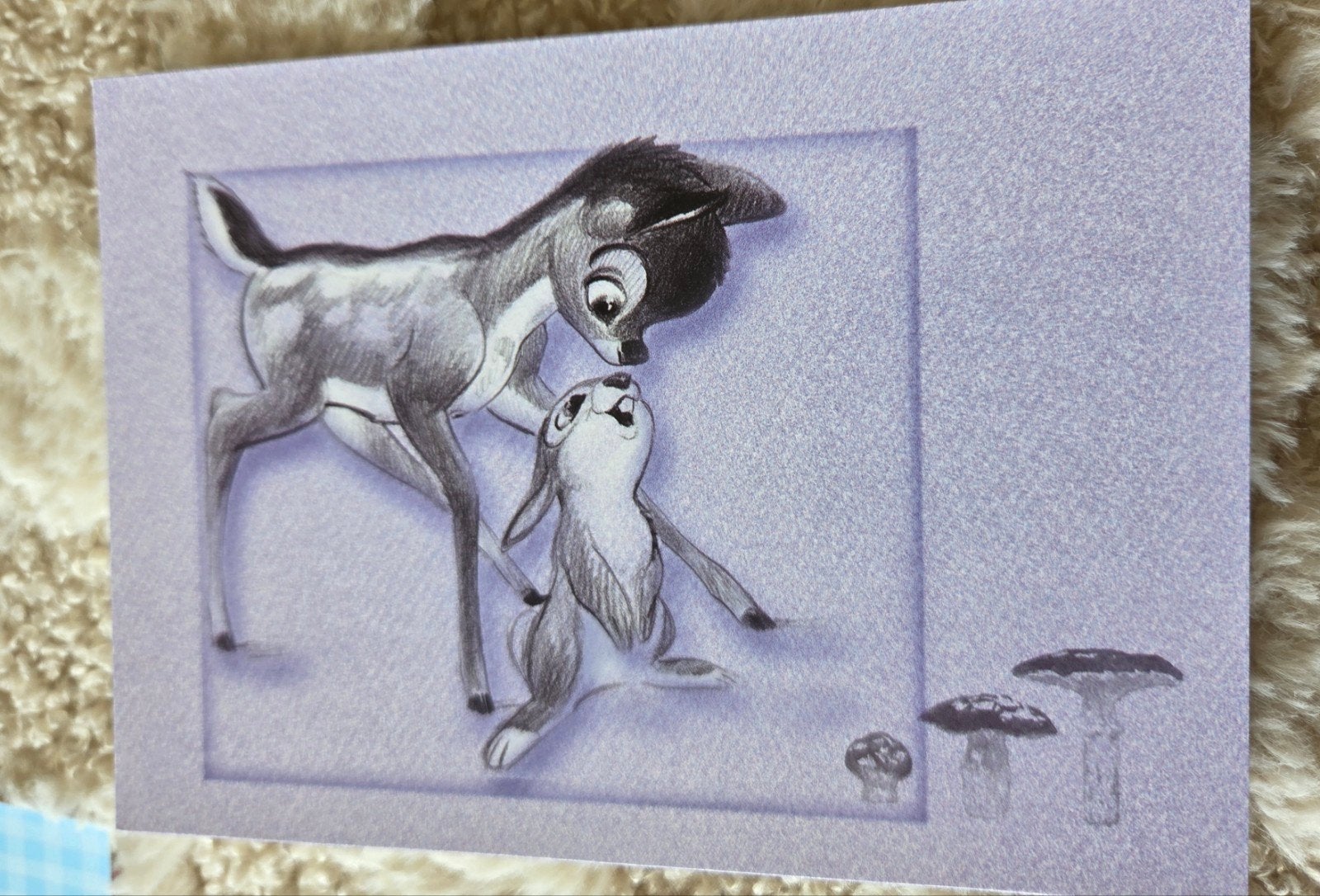 Disney Bambi en Stampertje Ansichtkaart, Verzenden, 1960 tot 1980, Ongelopen, Kinderen