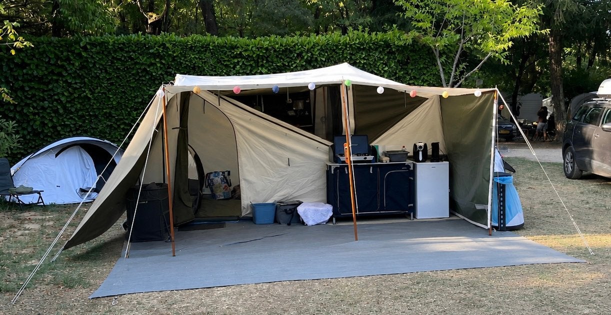 Holtkamper Cocoon 2004 maat M met uitbouw, Caravans en Kamperen, Vouwwagens, Ophalen, Groen, Tot en met 3, Holtkamper