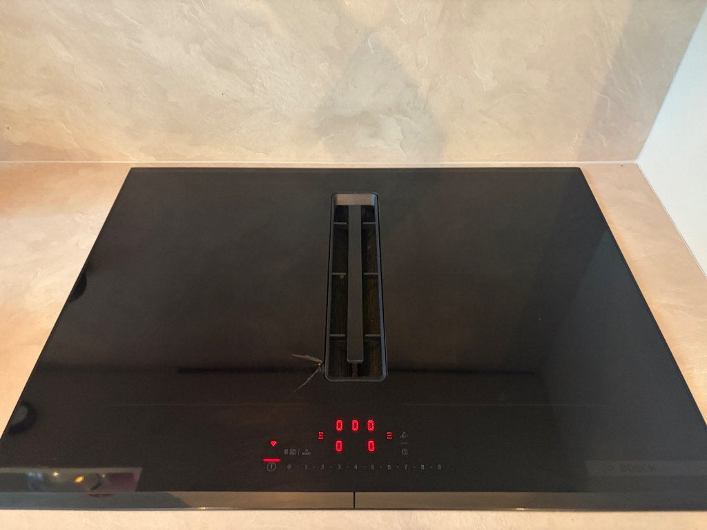 Bosch inductiekookplaat 70cm, Ophalen, Gebruikt, 4 kookzones, Inbouw