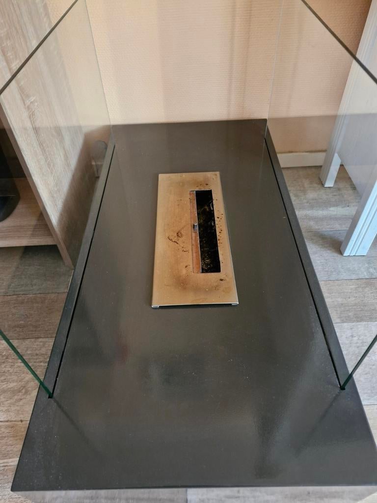 Gelkachel met 3 flessen gelpasta, Ophalen of Verzenden, Gebruikt, Vrijstaande haard, Gelhaard