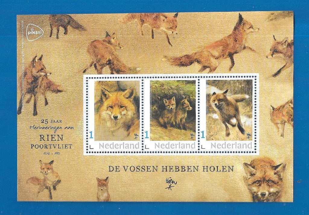NVPH V3642P Rien Poortvliet De vossen hebben holen - 2020, Postzegels en Munten, Verzenden, Na 1940, Postfris