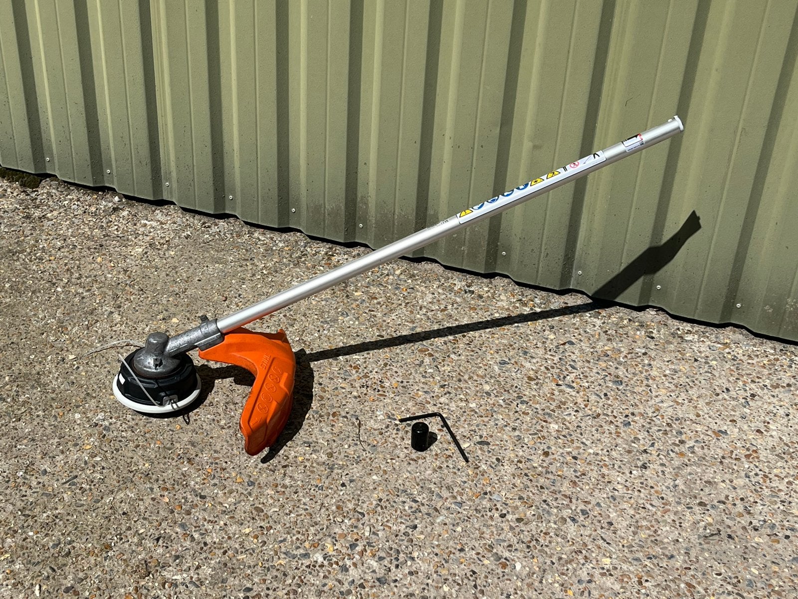 Stihl FS-KM Bosmaaier Opzetstuk - Zo goed als nieuw, Ophalen of Verzenden, Zo goed als nieuw, 30 tot 50 cm, Benzine