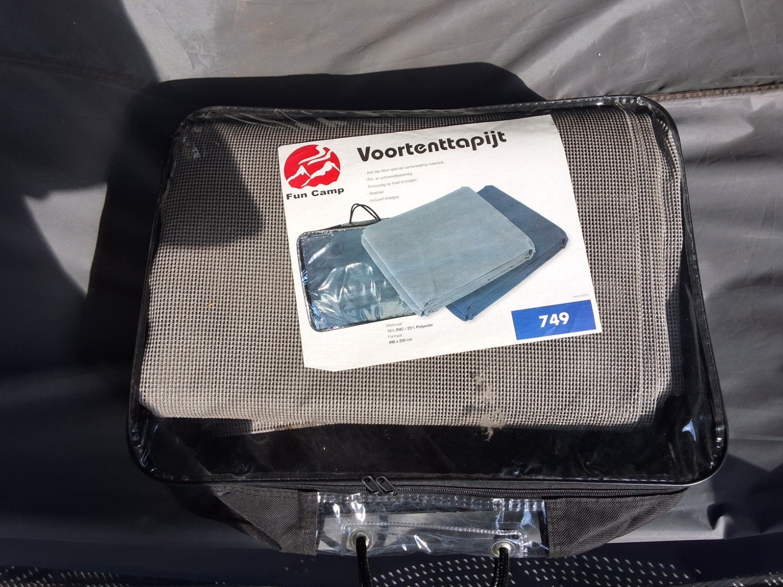 Te koop tenttapijt, grijs, Ophalen of Verzenden, Zo goed als nieuw