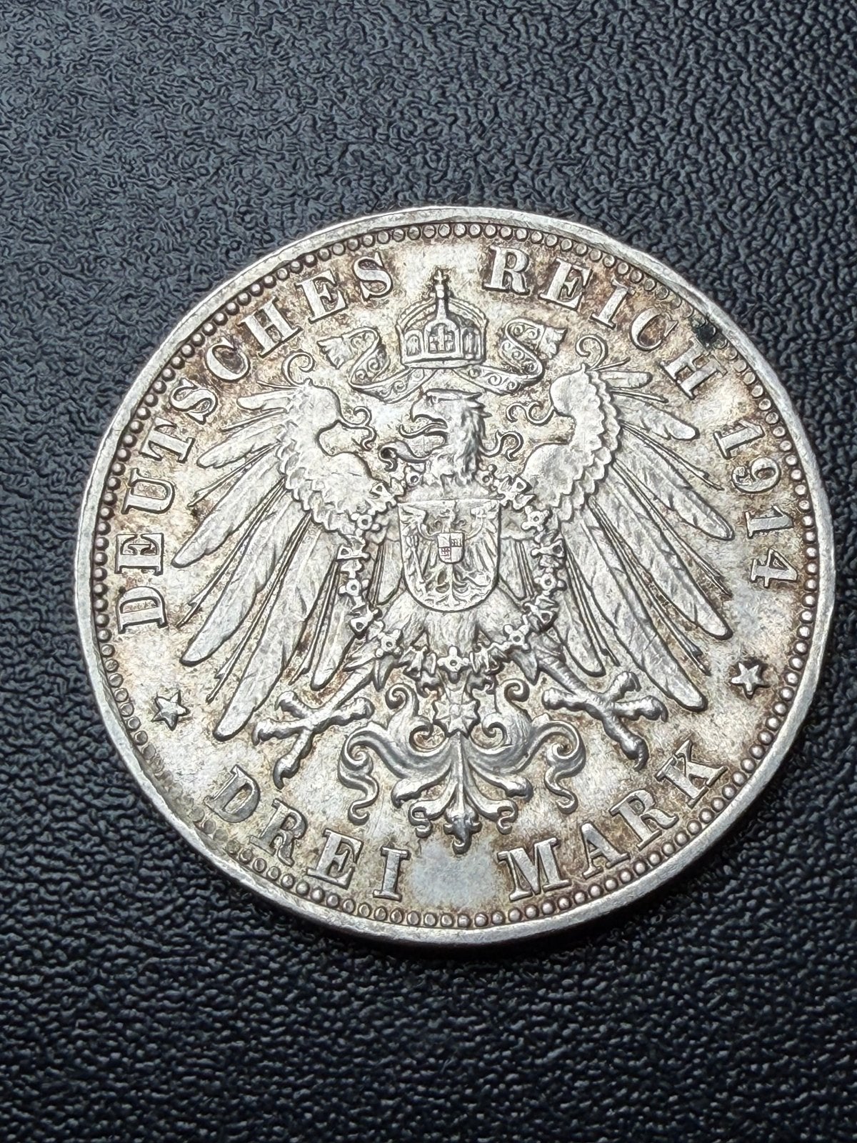 Zilveren Duitse Drie Mark munt 1914 - Ludwig III van Beieren, Ophalen of Verzenden, Losse munt, Zilver