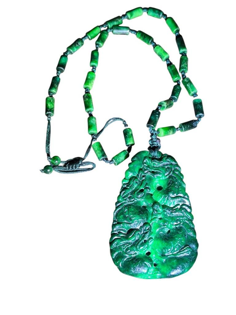 Jadeiet ketting met draken, Ophalen of Verzenden, Overige materialen