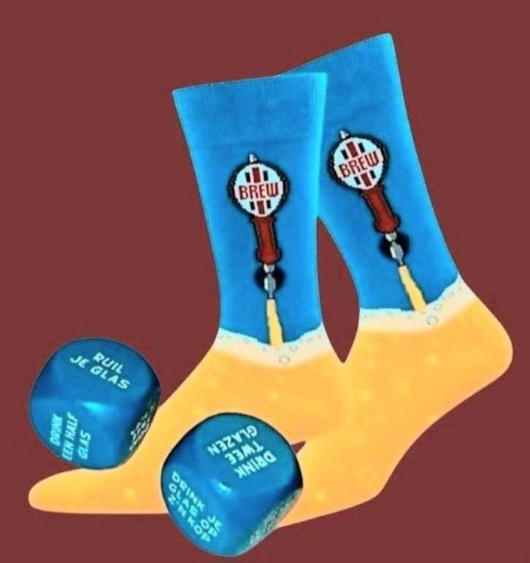 BIER SOKKEN + FUN DOBBELSTEEN, Kleding | Heren, Ophalen of Verzenden, Nieuw
