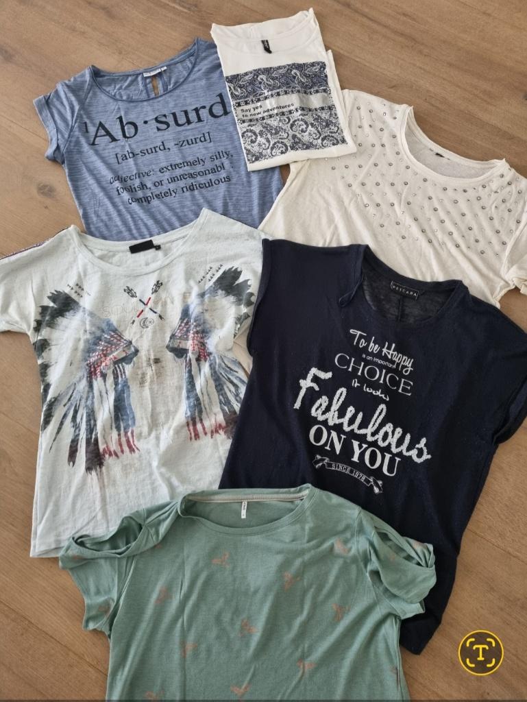 blauw. wit en groene dames t-shirts mt L/ XL, Blauw, Maat 42/44 (L), Ophalen of Verzenden, Zo goed als nieuw