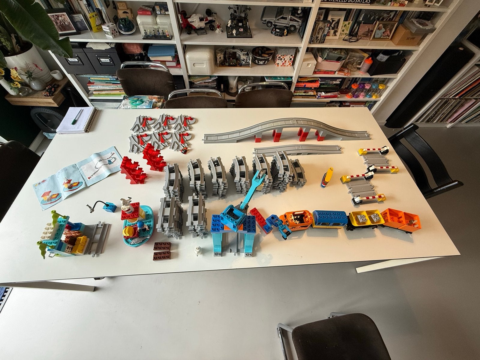 Duplo Trein Set 10875 met Grote Brug 10872 en Extra's, Ophalen of Verzenden, Gebruikt, Overige merken