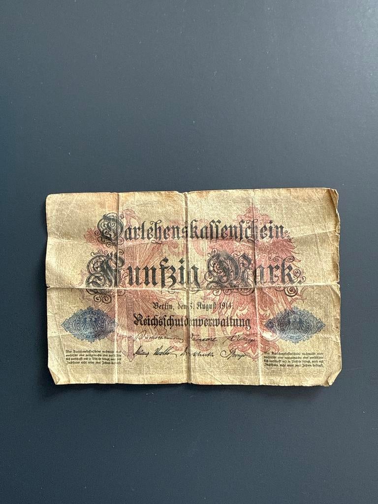 Duitsland 5 Mark 1914 Parlehenskassenschein, Postzegels en Munten, Bankbiljetten | Europa | Niet-Eurobiljetten, Ophalen of Verzenden