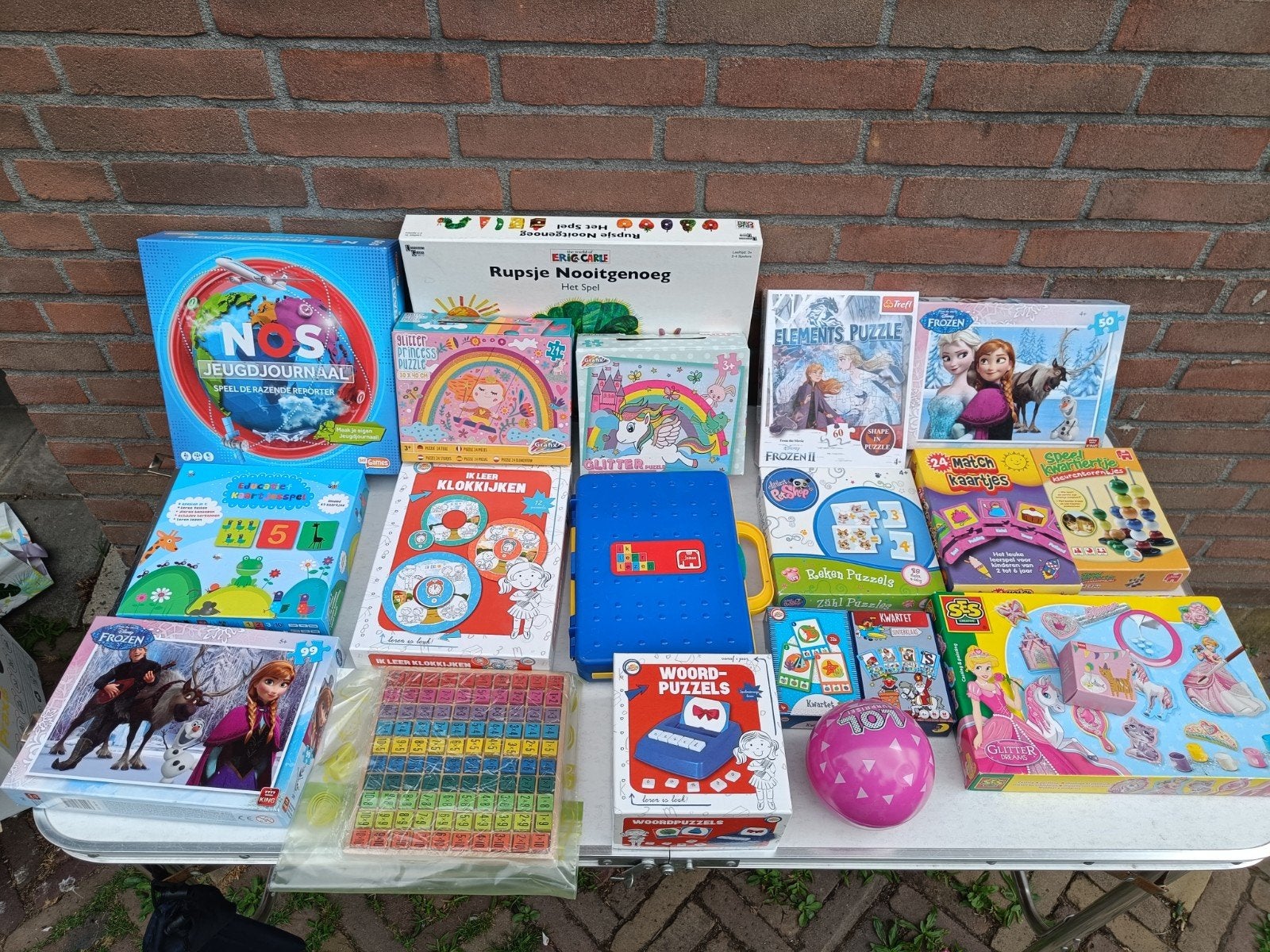 Grote collectie kinderpuzzels en spellen, Ophalen, Gebruikt, Meer dan 50 stukjes, Van hout