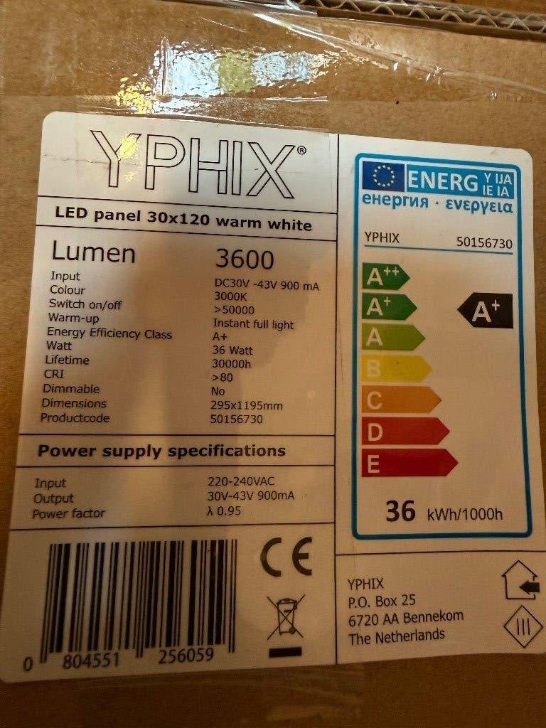 4 stuks Led Panel YPHIX 30x120cm, Ophalen, Nieuw, Kunststof
