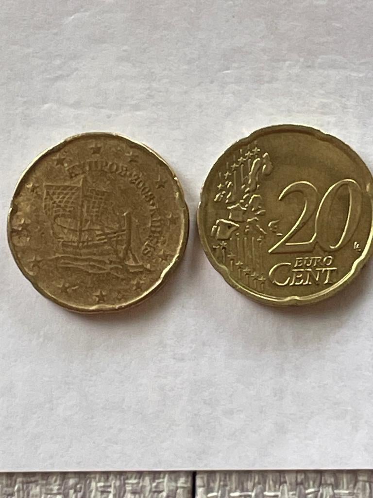 Cyprus Euro munt 20 cent 2008., Postzegels en Munten, Munten | Europa | Euromunten, Ophalen of Verzenden, Cyprus, 20 cent, Losse munt