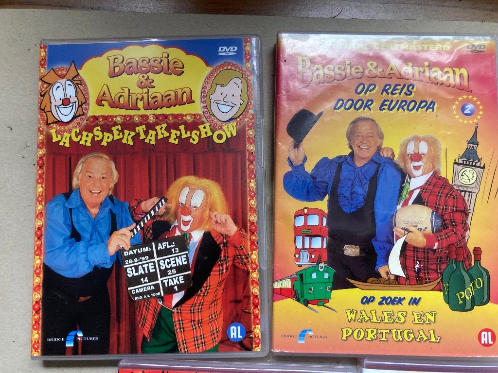 T.K. nog 6 DVD' s van Bassie en Adriaan zie actuele lijst, Avontuur, Gebruikt, Alle leeftijden, Overige typen