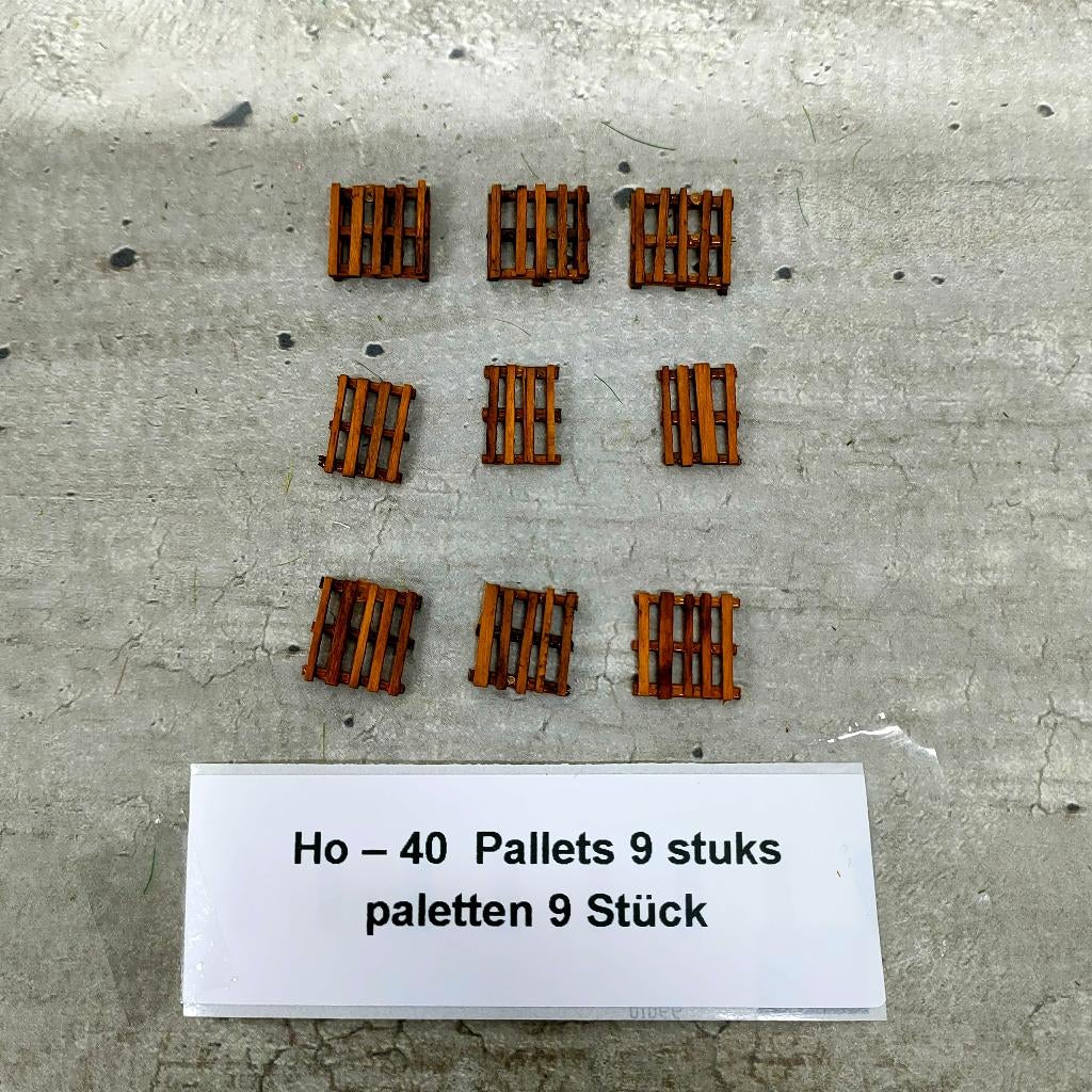 modeltrein Ho – 40  Pallets, Gelijkstroom, Natuur, Nieuw, Ophalen of Verzenden