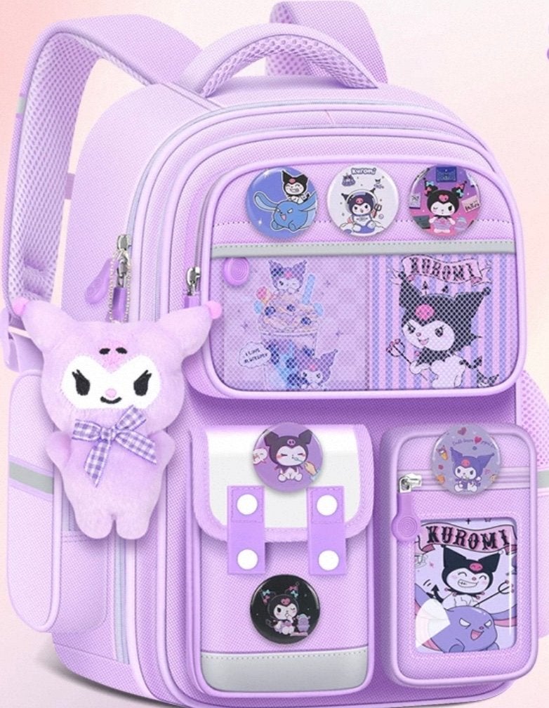 Kuromi rugzak voor school of vakantie, Ophalen, 30 tot 40 cm, Rugtas, Paars