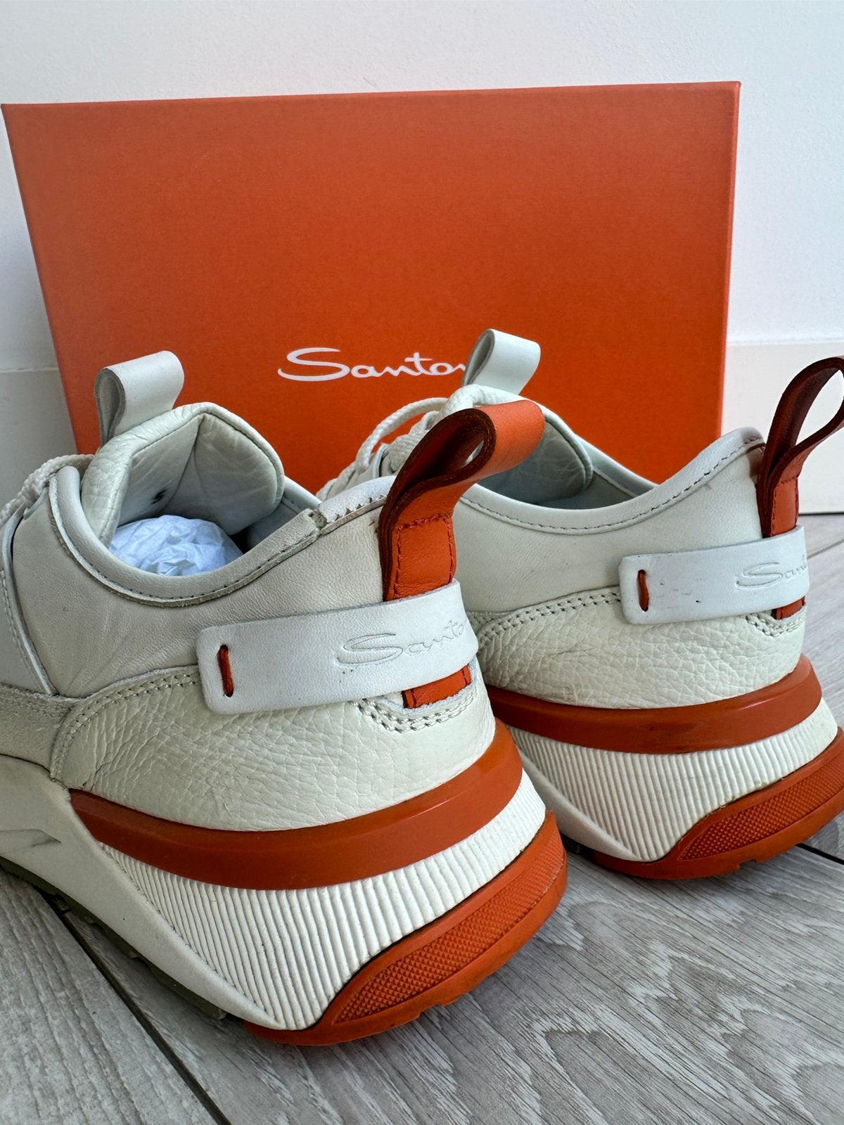 SANTONİ SNEAKERS İNNOVA BY SANTONİ, maat 5 (UK), Wit, Ophalen of Verzenden, Sneakers of Gympen, Zo goed als nieuw