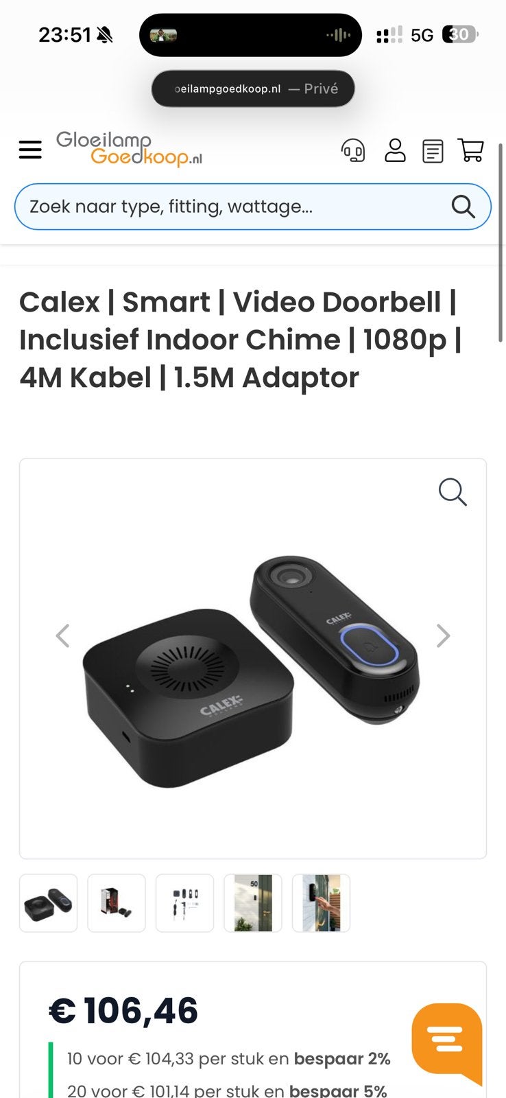 Calex video deurbel kost 105€ nieuwe, Ophalen of Verzenden, Zo goed als nieuw