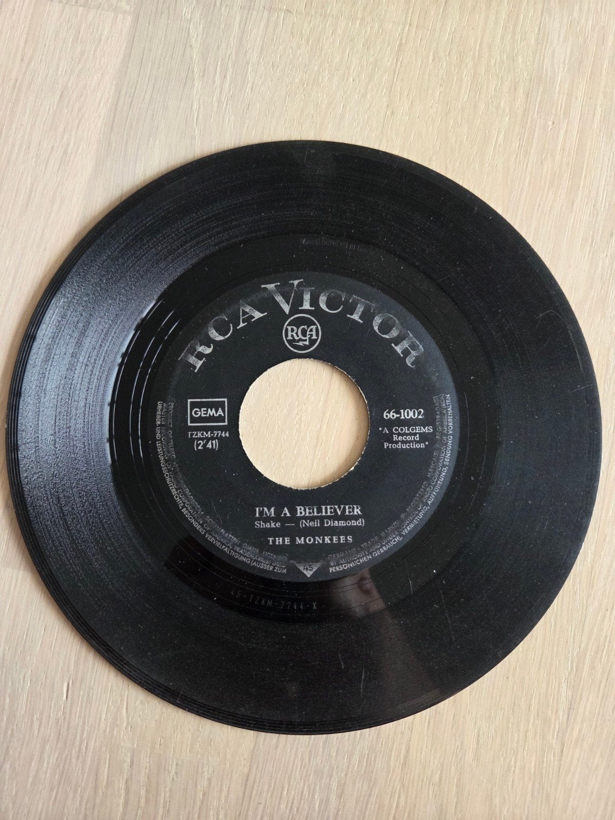 The Monkees - I'm a Believer / Steppin' Stone, Cd's en Dvd's, Vinyl Singles, Gebruikt, 7 inch, Ophalen of Verzenden, Pop