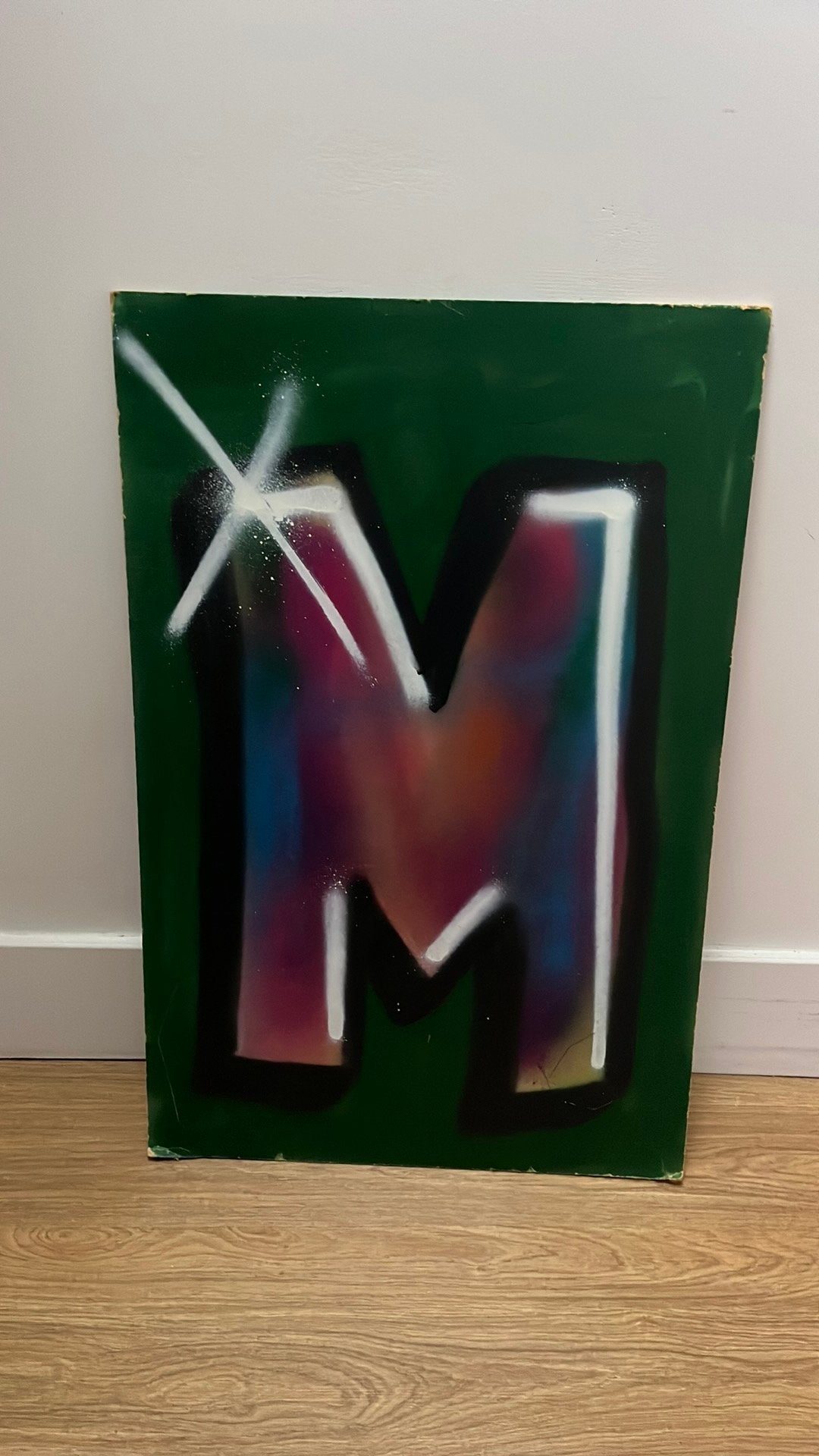 Graffiti letter (M), Antiek en Kunst, Meerkleurig, Hout, 60 cm, Van de kunstenaar zelf