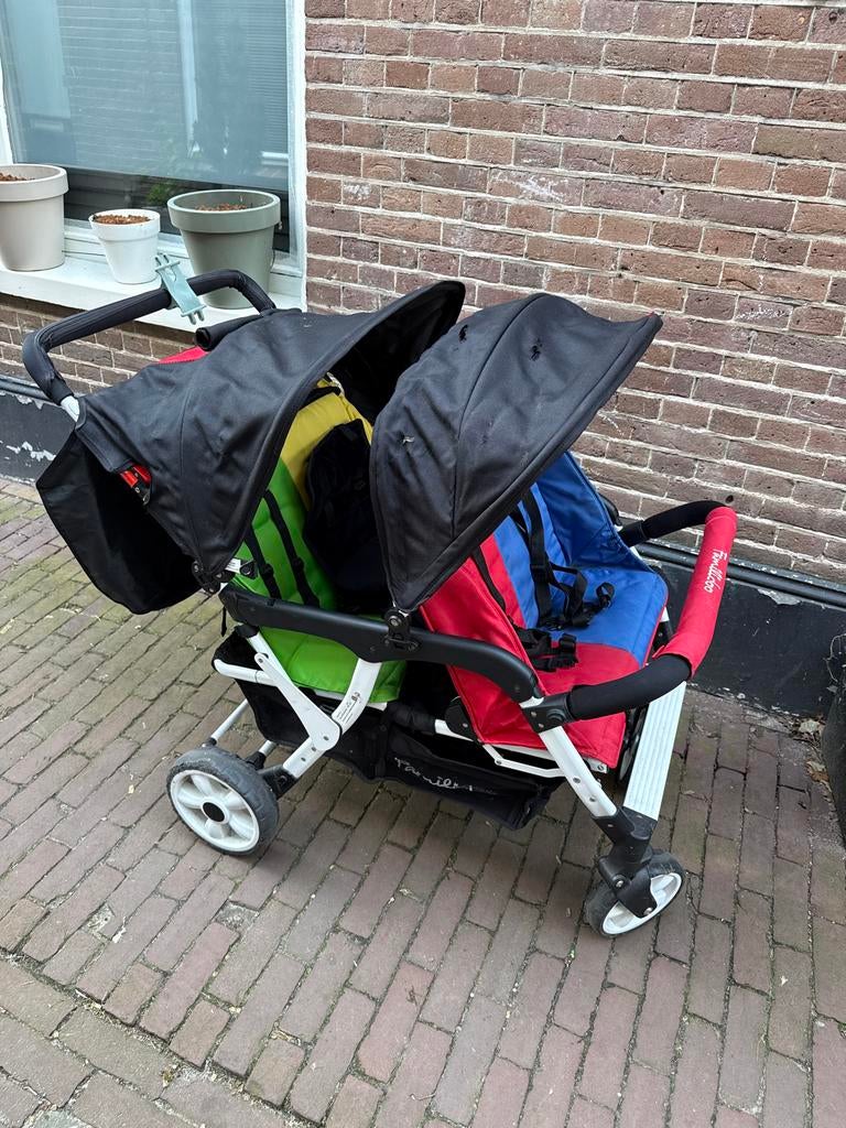 Familidoo Vierlingwagen - Ideaal voor 4 kinderen, Gebruikt, Duowagen, Ophalen, Kinderwagen