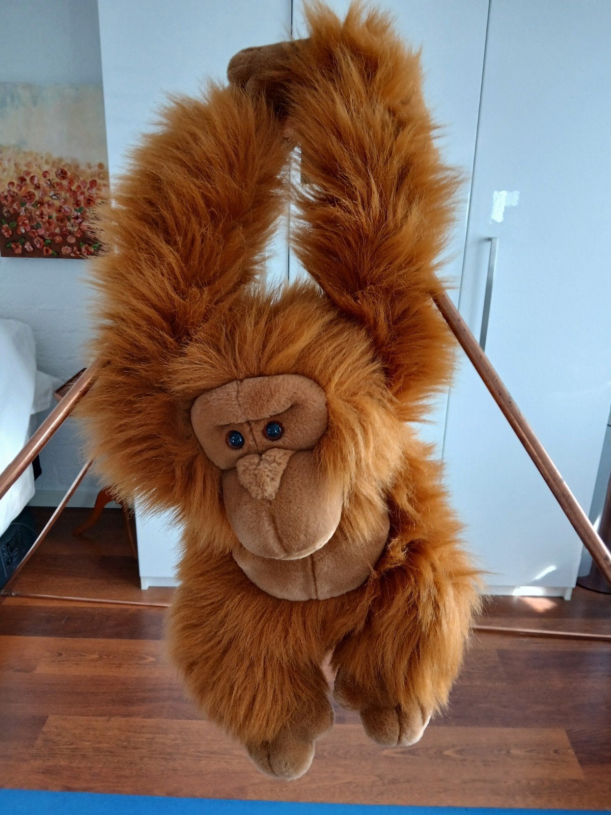 Grote Oranje Orang-oetan Knuffel - Zo goed als nieuw, Oranje, Ophalen of Verzenden, Zo goed als nieuw, Middelgroot (20 tot 80 cm)