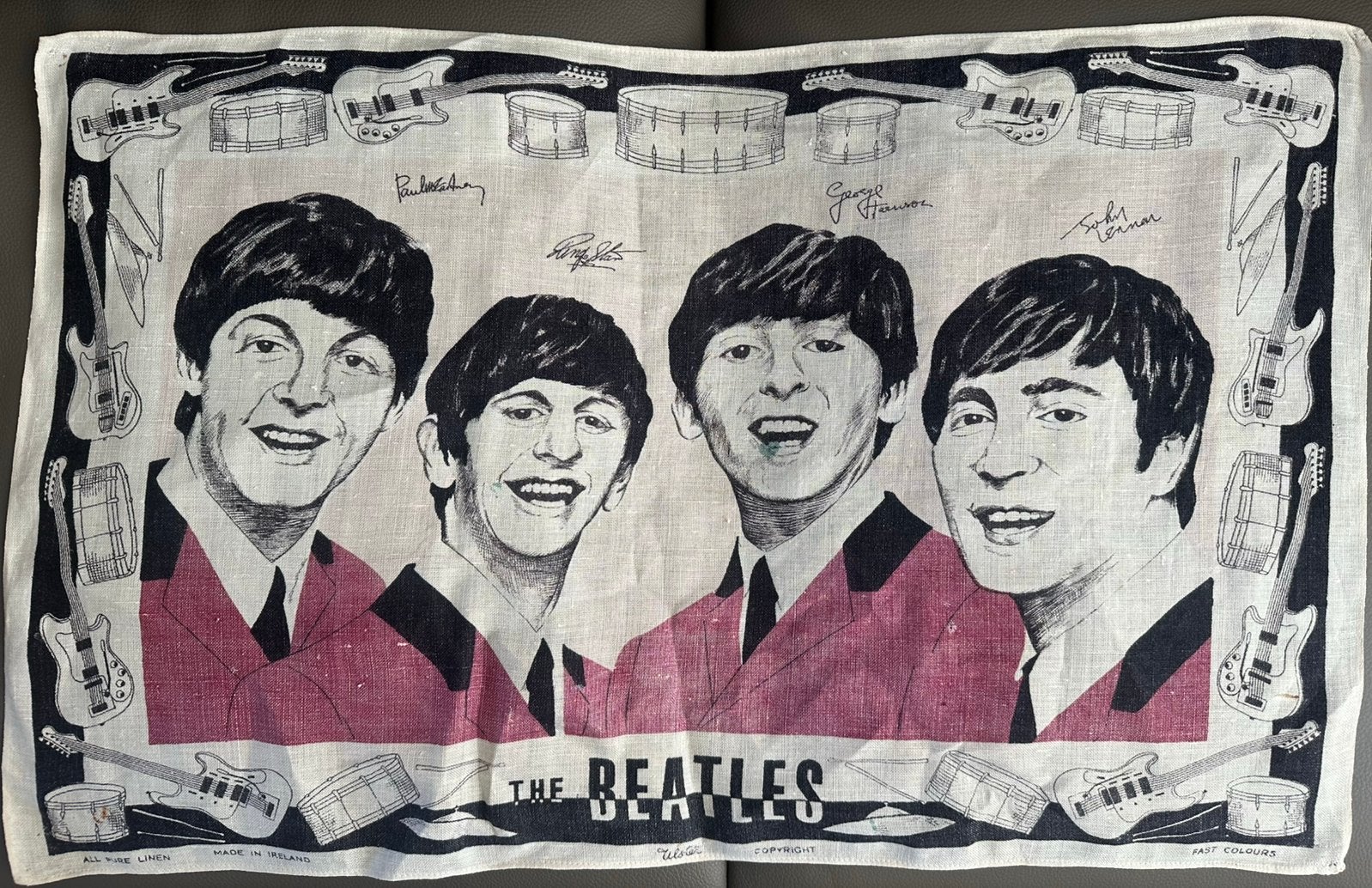 The Beatles theedoek 1964/65, Verzamelen, Ophalen of Verzenden, Gebruikt