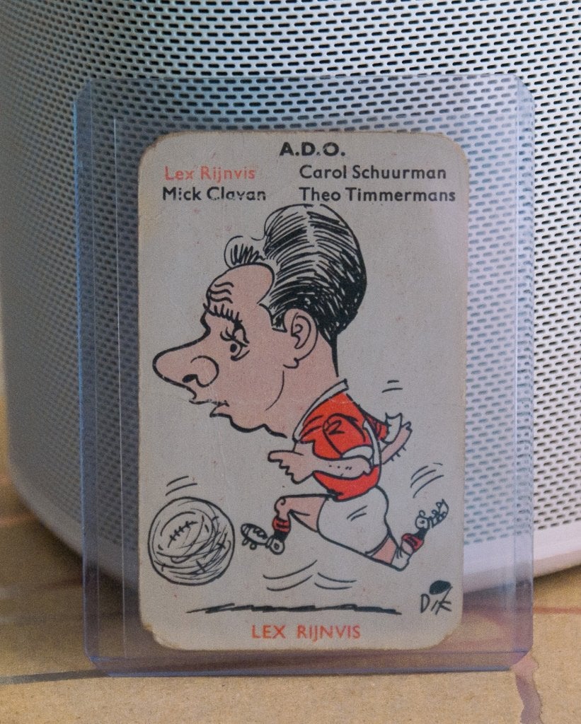 Lex Rijnvis, A.D.O. - DB Eredivisie kwartet 1958, Ophalen of Verzenden, Gebruikt, Overige binnenlandse clubs, Poster, Plaatje of Sticker