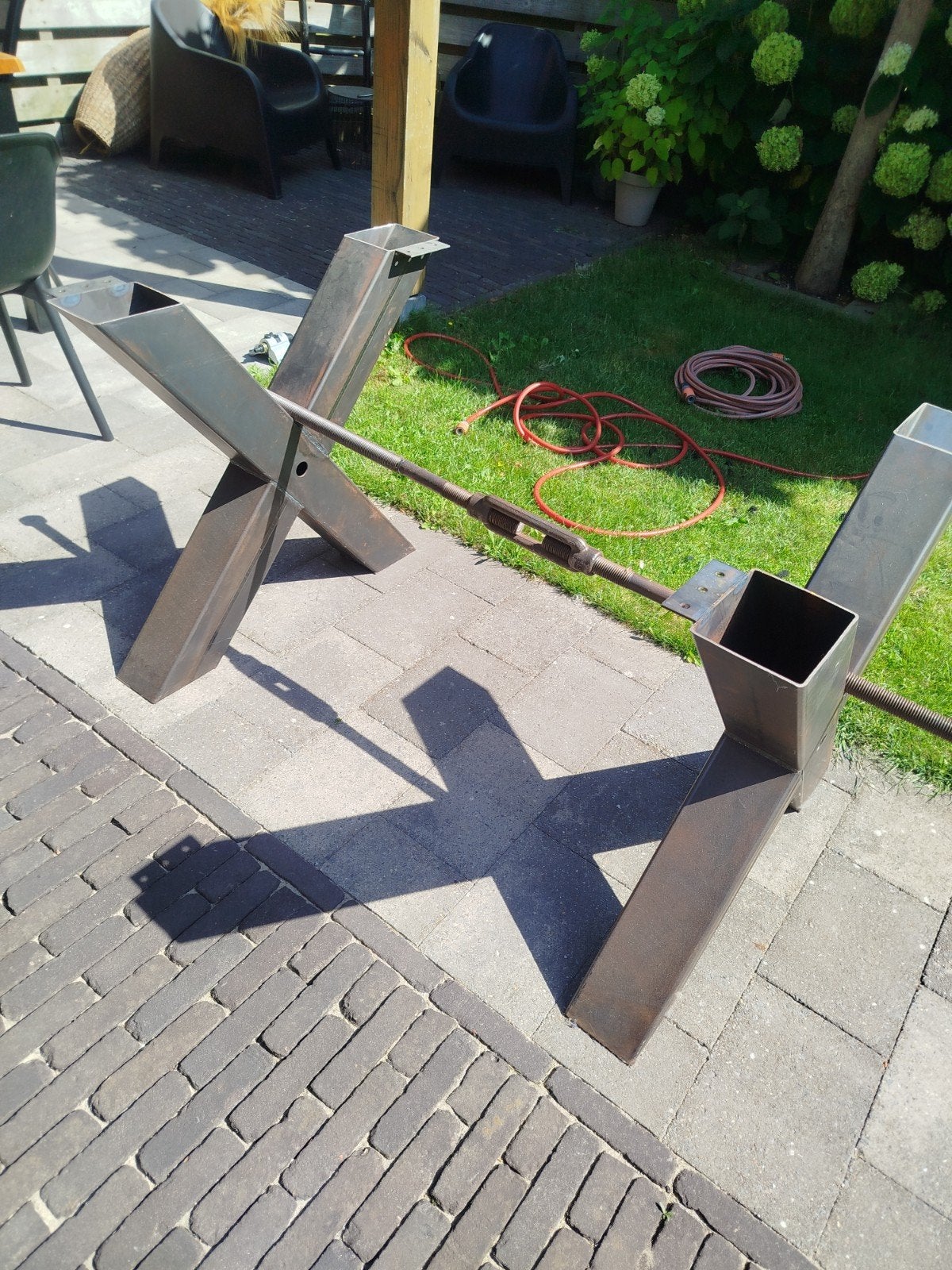 Robuuste tafel poten poot onderstel tafelonderstel x poten, Ophalen of Verzenden, Rechthoekig, 50 tot 100 cm